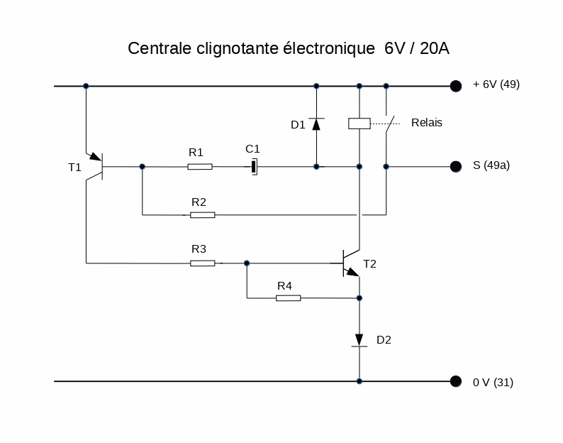 Schéma d'une centrale clignotante électronique